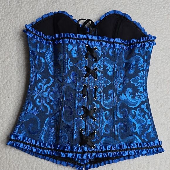 New Black and Blue Corset Sz Small - Picture 3 of 5